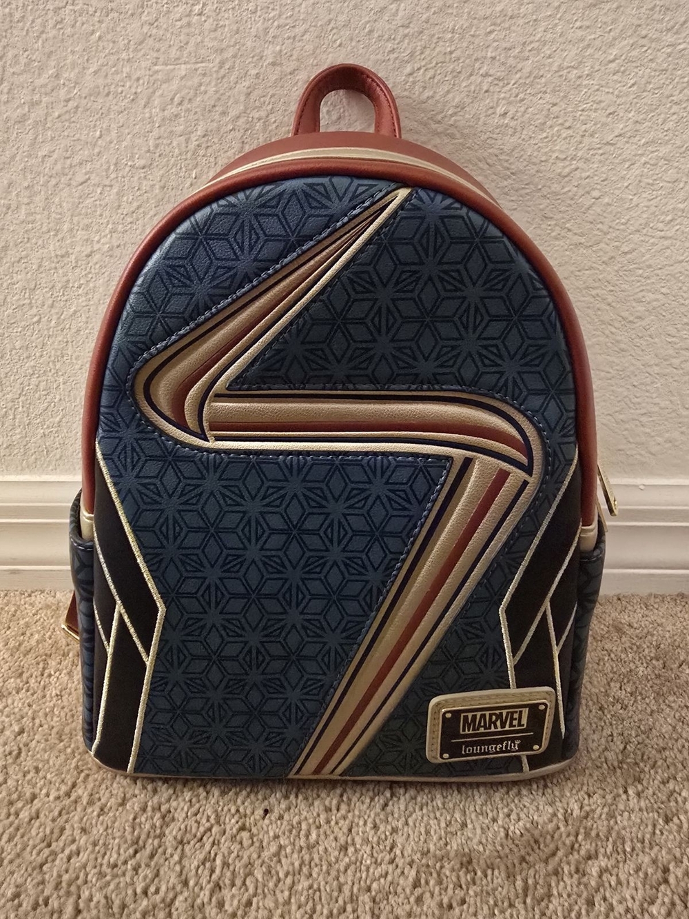 Marvel x Loungefly Ms. Marvel Blue and Red Mini Backpack